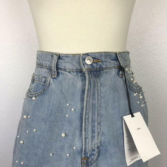 Zara Woman Cut Off A-Line Mini Jean Denim Skirt - Picture 4 of 10